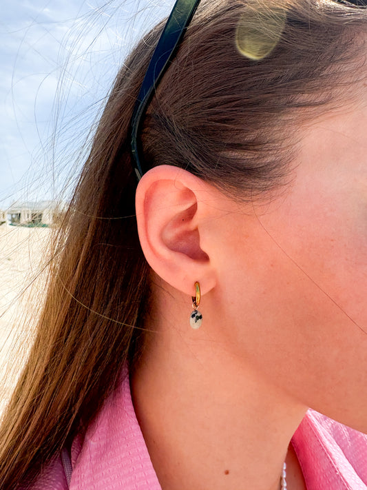 Náušnice s minerálem Jaspis Dalmatinem