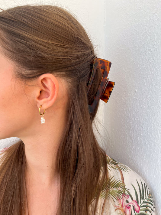 Náušnice s třemi říčními perlami