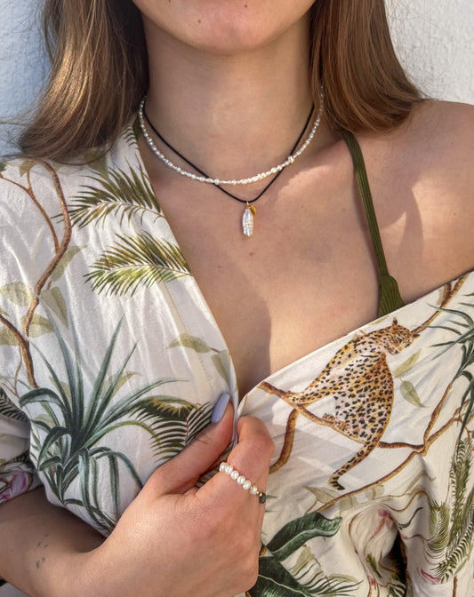 Choker mix mini říčních perel