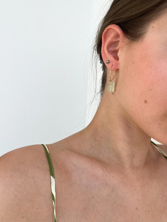 Náušnice s minerálem Prehnit
