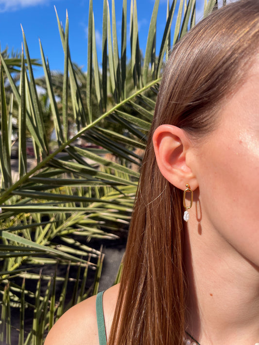 Peckové náušnice s říční perlou