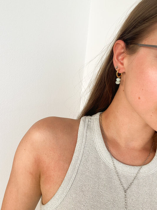 Náušnice s minerálem Akvamarín