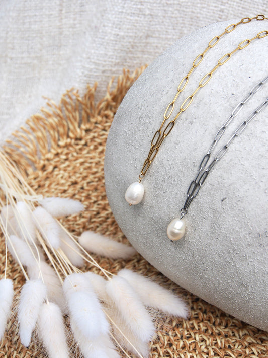 Řetízek s větší říční perlou