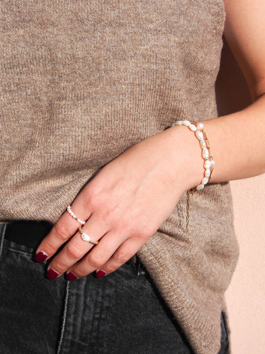 Balls prstýnky s nepravidelnou říční perlou