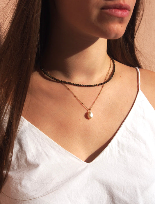 Choker z minerálu Obsidián