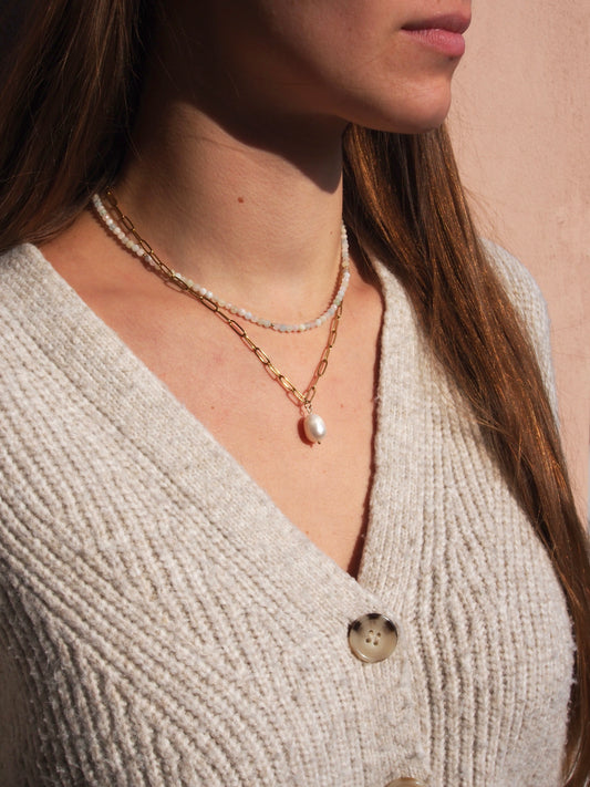 Choker z minerálu Morganit