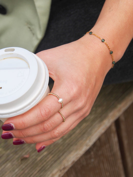 Balls prstýnky s mini říční perlou