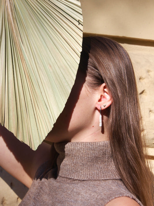 Náušnice s dlouhou říční perlou