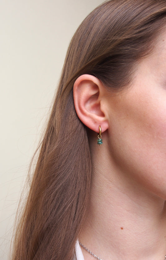 Náušnice s minerálem Smaragd