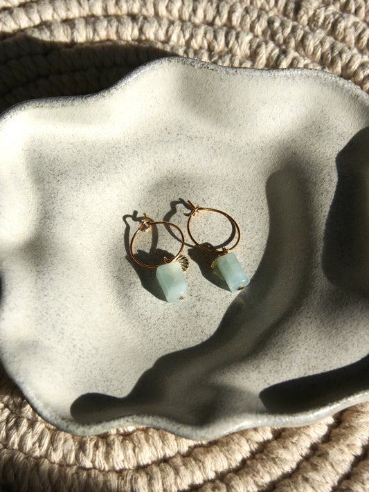 Náušnice s minerálem Akvamarín