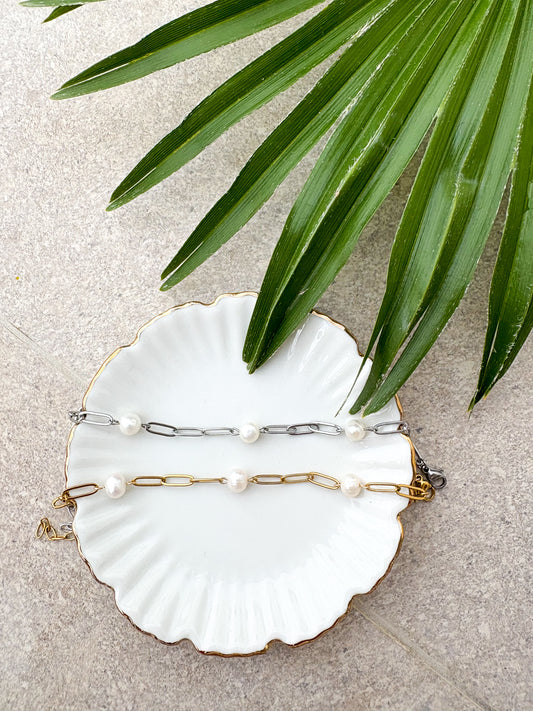 Řetízkové náramky s říčními perlami