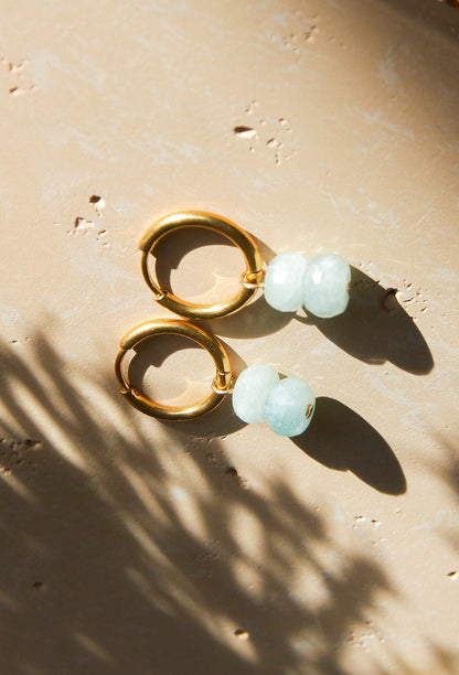 Náušnice s minerálem Akvamarín