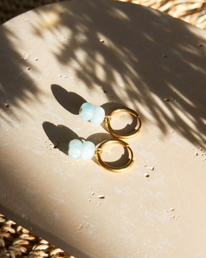 Náušnice s minerálem Akvamarín