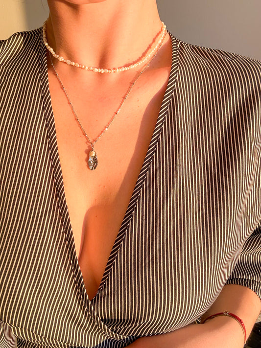 Řetízek Oyster s říční perlou