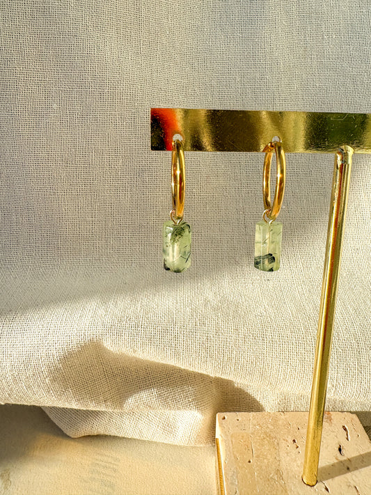 Náušnice s Prehnitem