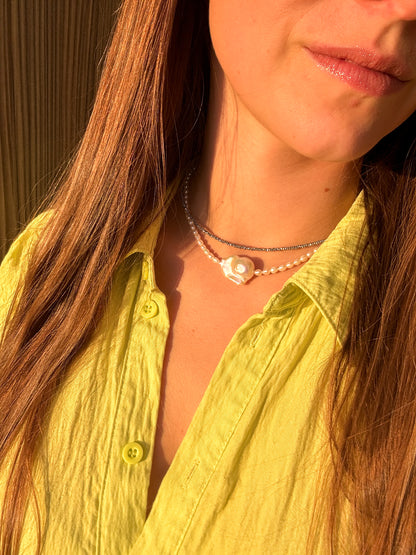 Choker z perel a barokní perlou