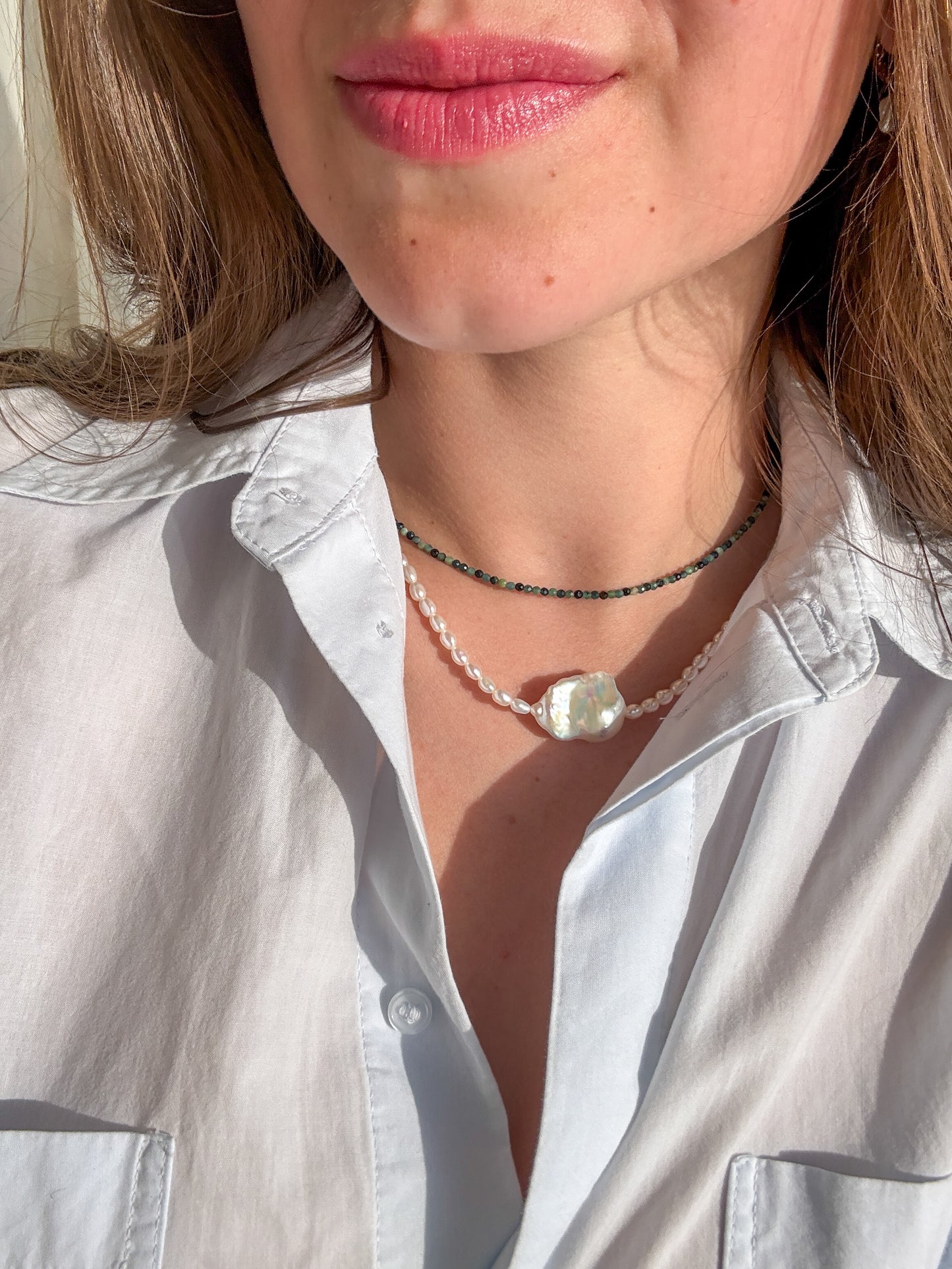 Choker modrý Turmalín