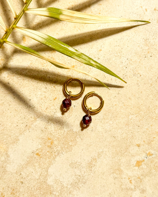 Náušnice s minerálem Granát