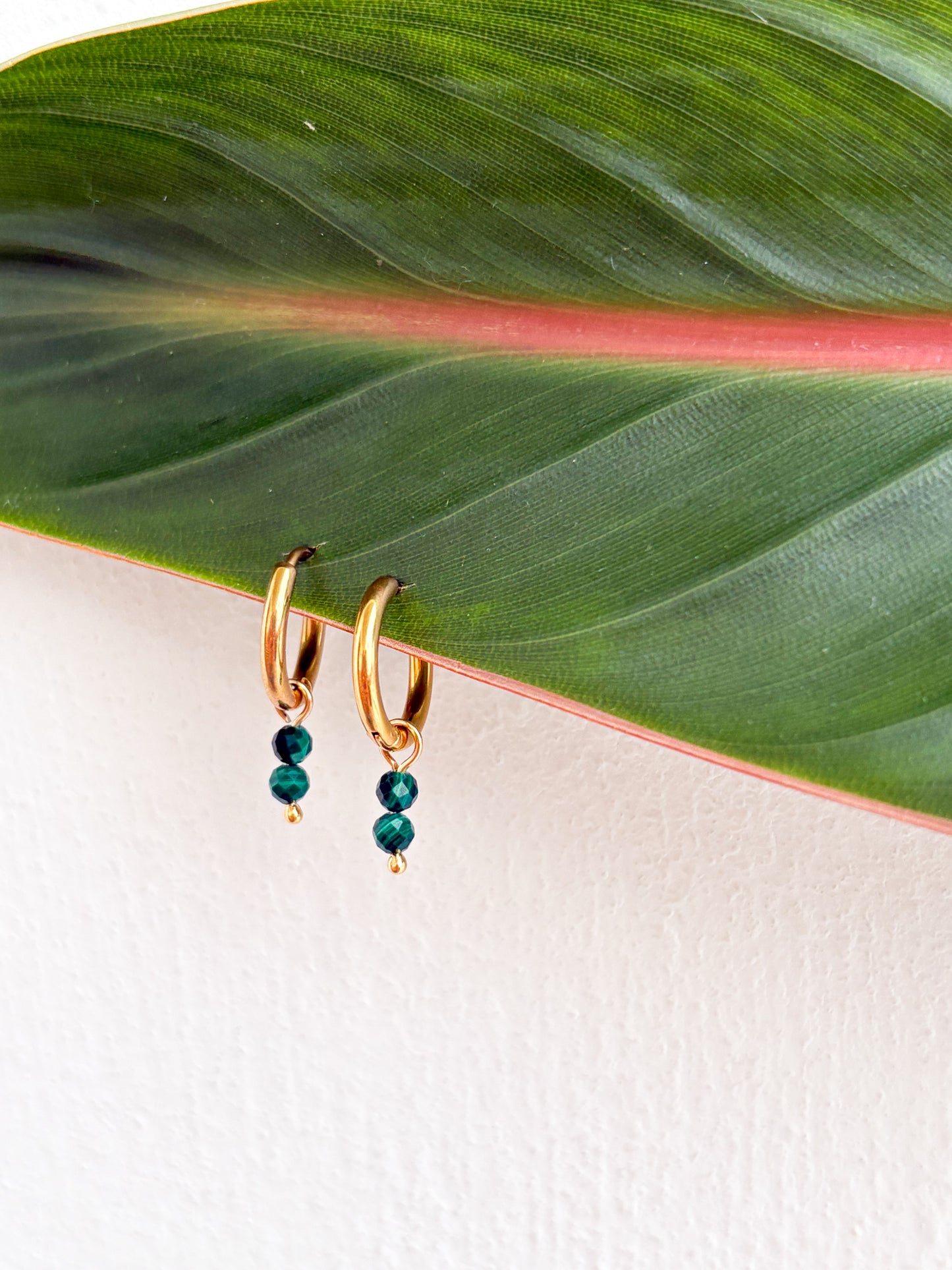 Náušnice s minerálem Malachit