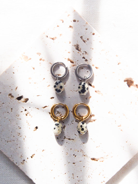 Náušnice s minerálem Jaspis Dalmatinem