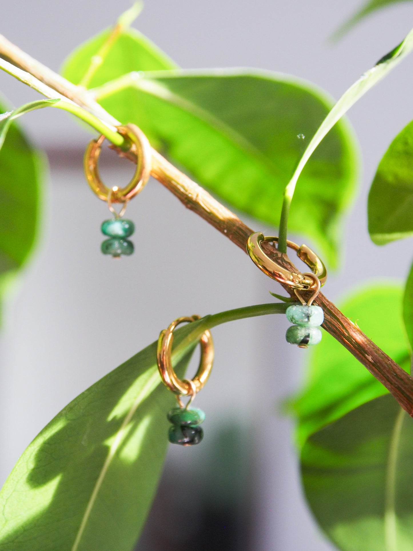 Náušnice s minerálem Smaragd