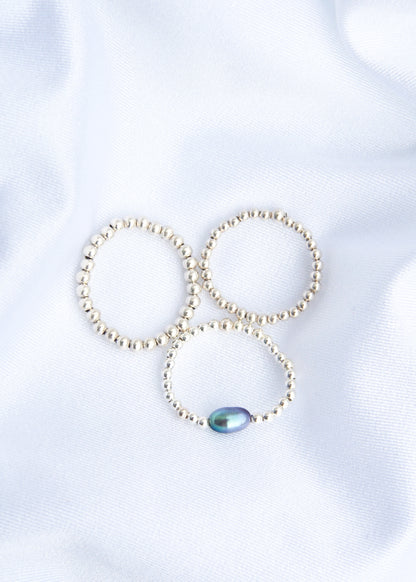 Balls prstýnek s černou říční perlou