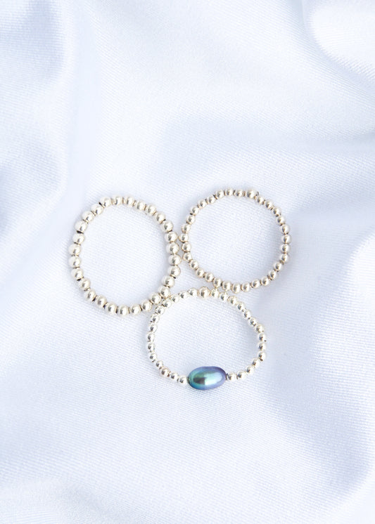 Balls prstýnek s černou říční perlou